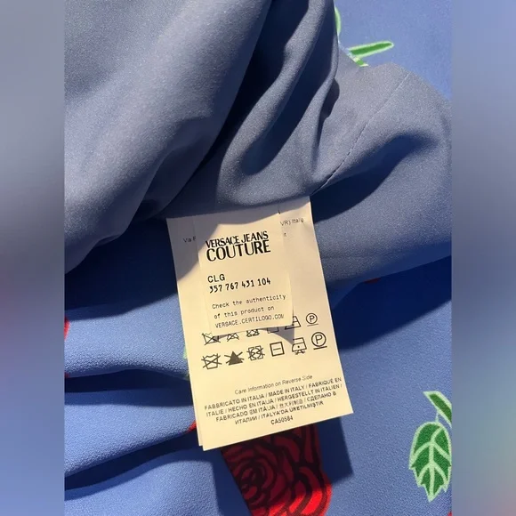 Versace Jeans Couture Roses Printed Cut-Out Crewneck Mini Dress - Picture 5 of 10